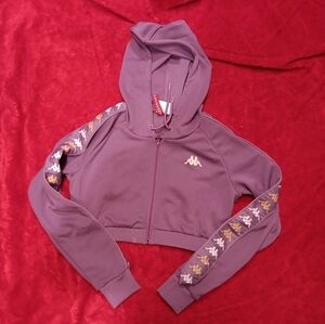 Kappa Purple Cropped Hoodie Size M